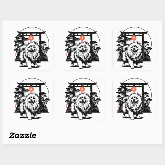 DE MOON GATE Chow Vierkante Sticker (Vel)