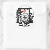 DE MOON GATE Chow Vierkante Sticker (Tas)