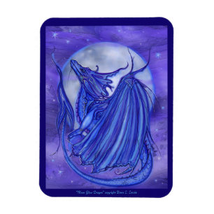 De 'Moon Glow' drakenfantasie van Renee Lavoie Magneet