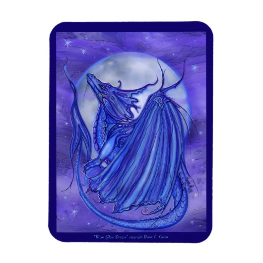 De 'Moon Glow' drakenfantasie van Renee Lavoie Magneet (Verticaal)