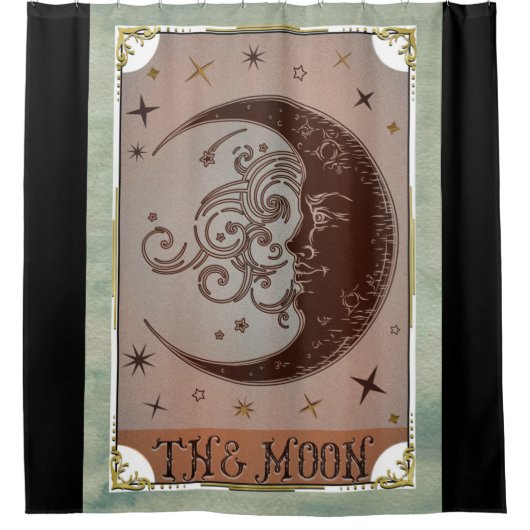 De Moon  Tarot Card Celestial Art Douchegordijn (Voorkant)