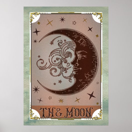 De Moon Tarot Card Celestial Art Poster (Voorkant)