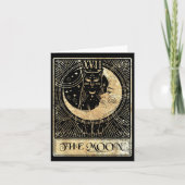 De Moon Tarot Card Crescent Cat Night Halloween C Kaart (Voorkant)