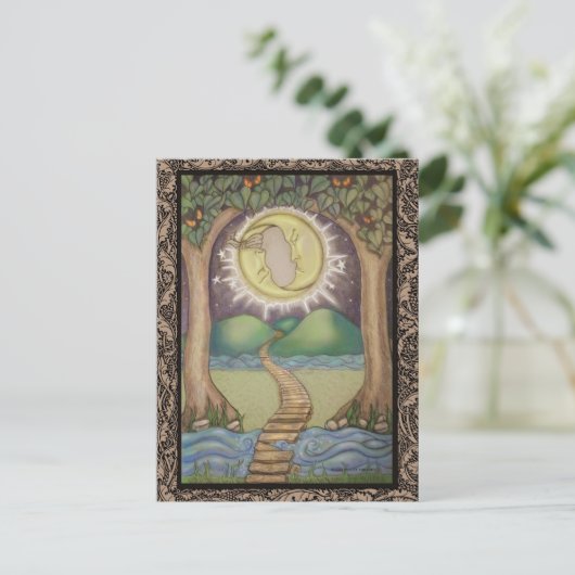 De Moon Tarot-kaart Briefkaart (Staand voorkant)