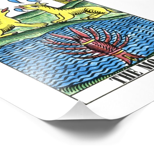 De Moon Tarot-kaart Foto Afdruk (Hoek)