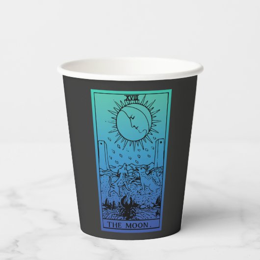 De Moon Tarot Kaart Gradient Paper Cups Papieren Bekers (Achterkant)