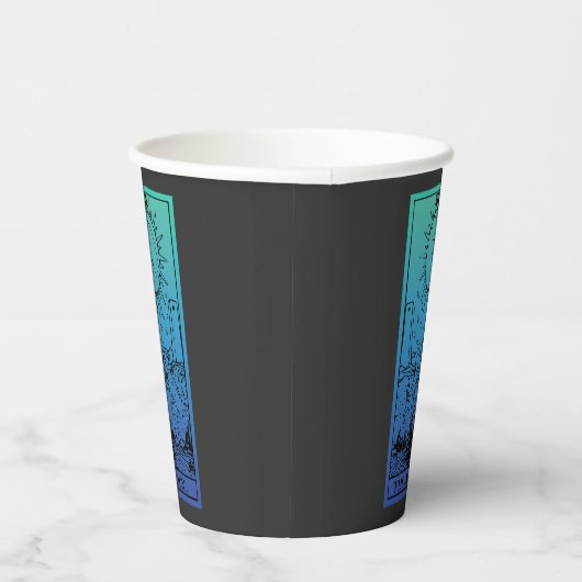 De Moon Tarot Kaart Gradient Paper Cups Papieren Bekers (Rechts)