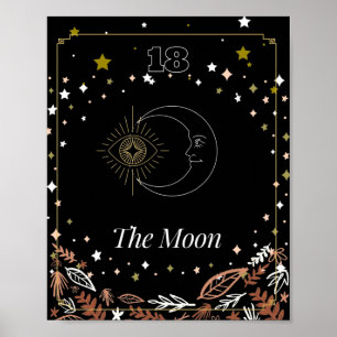 De Moon tarot-kaart, hemelse Poster