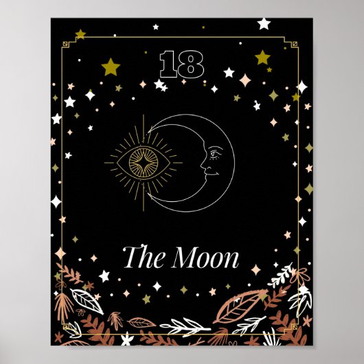 De Moon tarot-kaart, hemelse Poster (Voorkant)