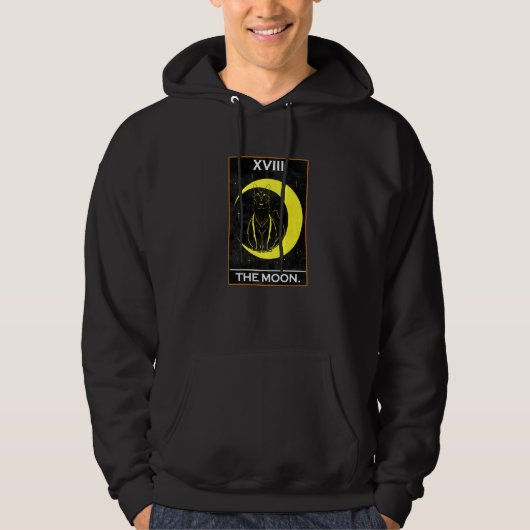 De Moon Tarot Kaart met kat Hoodie (Voorkant)