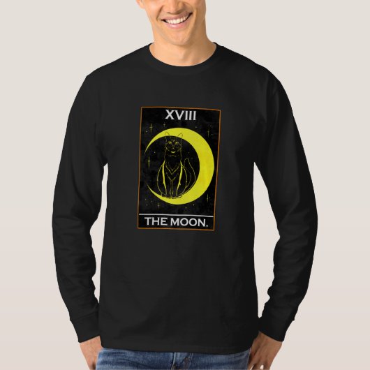 De Moon Tarot Kaart met kat T-shirt (Voorkant)
