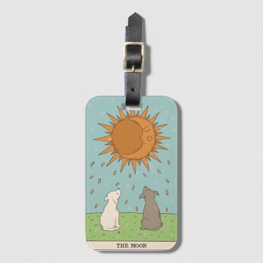 De Moon tarot kaart modern majoor Arcana Bagagelabel (Voorkant (verticaal))