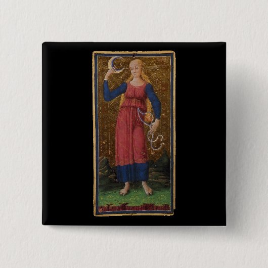 De Moon Tarot-kaart Vierkante Button 5,1 Cm (Voorkant)