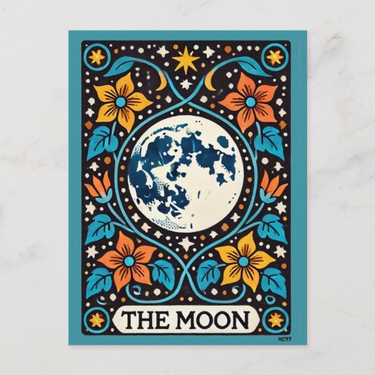 De Moon Tarot Kaart Volle Maan Luna (Voorkant)