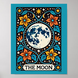 De Moon Tarot Kaart Volle Maan Luna Poster