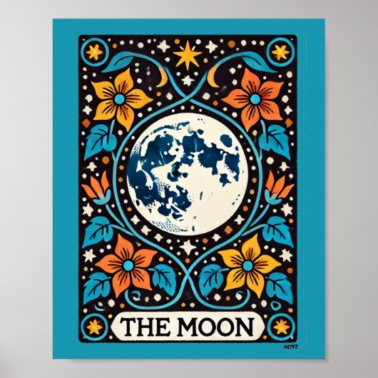 De Moon Tarot Kaart Volle Maan Luna Poster (Voorkant)