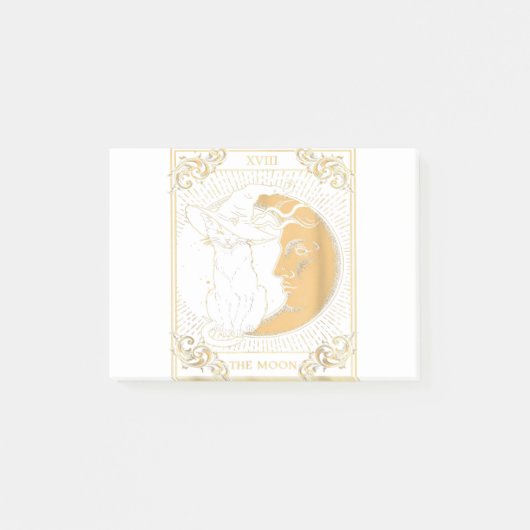 De Moon Tarot XVII geïnspireerde zwarte kat heks P Post-it® Notes (Voorkant)