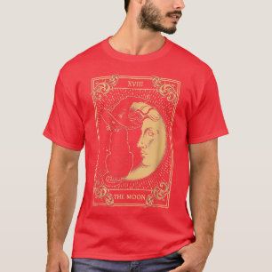 De Moon Tarot XVII geïnspireerde zwarte kat heks P T-shirt
