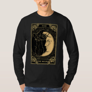 De Moon Tarot Xvii geïnspireerde zwarte kat-heks P T-shirt