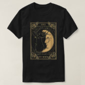 De Moon Tarot XVII geïnspireerde zwarte kat heks P T-shirt (Design voorkant)