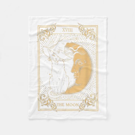 De Moon Tarot XVII is de inspiratie voor Black Cat Fleece Deken (Voorkant)