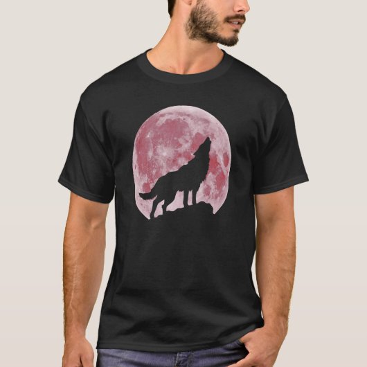 De Moon Wolves Wolf Animal Wolf in moo T-shirt (Voorkant)