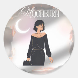 DE MOONBURN (de stijging nadat je verbrandt) Ronde Sticker