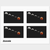 De moonfasen aan een volledige Verduistering van d Rechthoekige Sticker (Vel)
