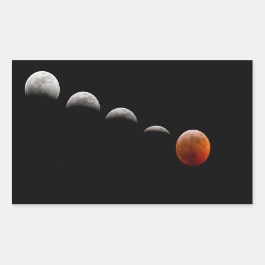 De moonfasen aan een volledige Verduistering van d Rechthoekige Sticker (Voorkant)