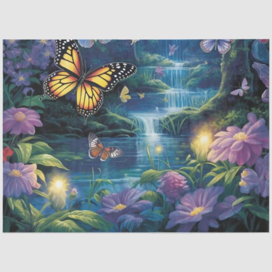 De Moonlight Butterfly Serie Ontwerp 13 Tissuepapier (Voorkant)