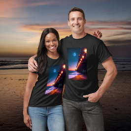 De moonlit pier t-shirt