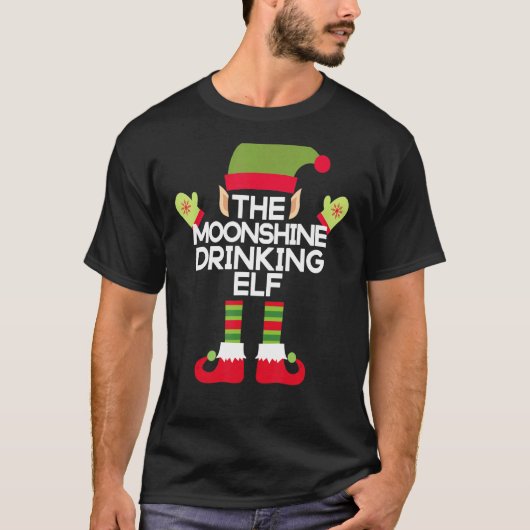 De Moonshine Drink Elf-kerstfeest T-shirt (Voorkant)