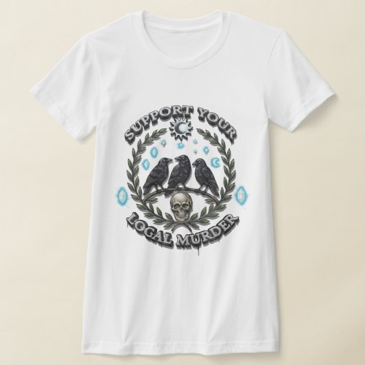 De Moord Roept: Mystieke Kraai & Schedel Graffiti T-shirt (Laagn)