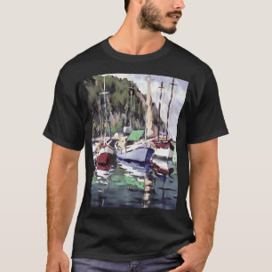 De Mooring Gulet Zeilboot Acrylkunst T-shirt