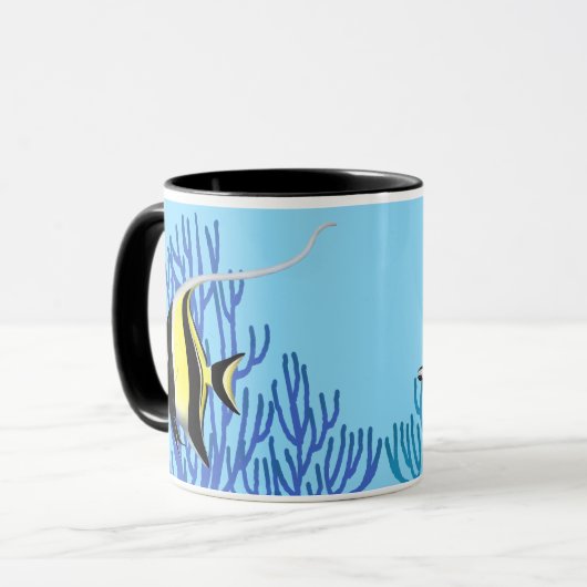 De Moorish Idol Reef Fish Mok (Voorkant links)