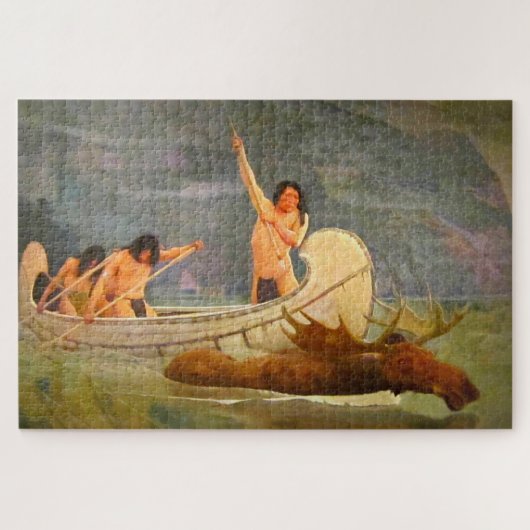 De Moose Chase George de Forest Brush 1888 Legpuzzel (Horizontaal)