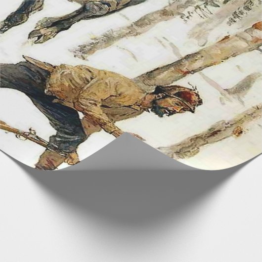 De Moose Hunt door Frederic Remington Cadeaupapier (Hoek)