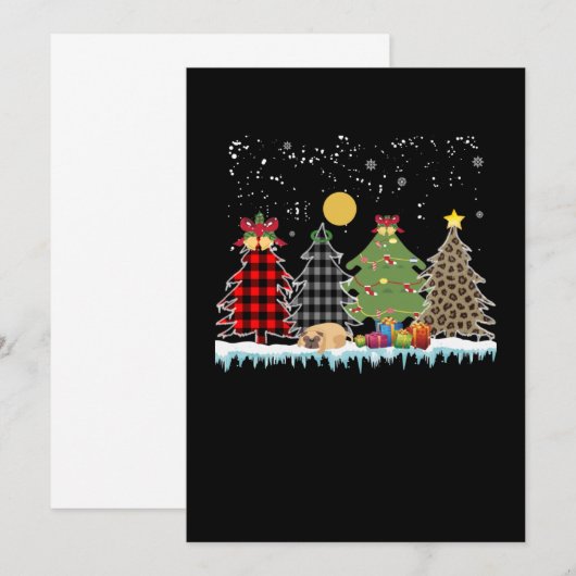 de mopshond slaapt tijdens het kerstseizoen kaart (Voorkant / Achterkant)