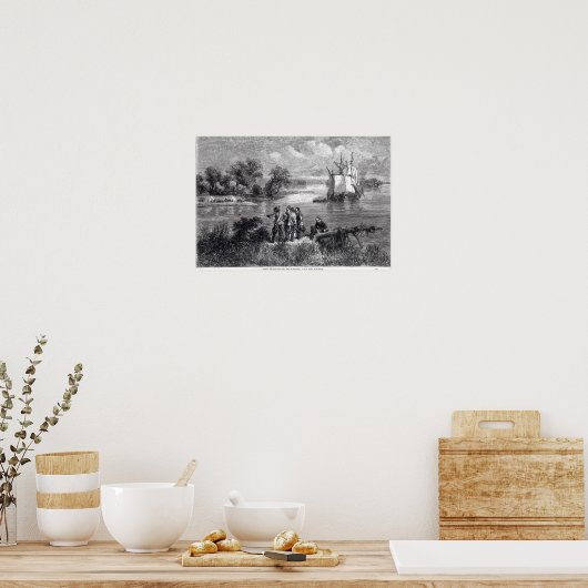 De Moravianen die de Delaware overstijgen Poster (Keuken)