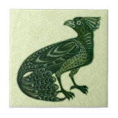 De Morgan Green Peacock (Tail down) Bird Tegeltje (Voorkant)
