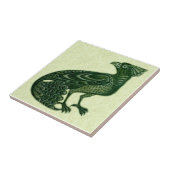 De Morgan Green Peacock (Tail down) Bird Tegeltje (Zijkant)