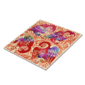 De Morgan Ruby Luster Owl Antiek Repro Tegeltje (Zijkant)