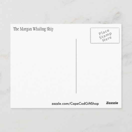 De Morgan Whaling Ship Briefkaart (Achterkant)