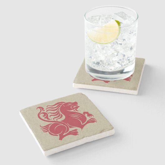 De Morgan's Lion Marble Stone Onderzetter (Zijkant)