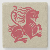 De Morgan's Lion Marble Stone Onderzetter (Voorkant)