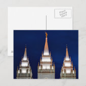 De Mormoonse Tempel van Salt Lake LDS bij Nacht Briefkaart (Voorkant / Achterkant)