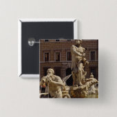 De Moro-fontein Vierkante Button 5,1 Cm (Voorkant /achterkant)