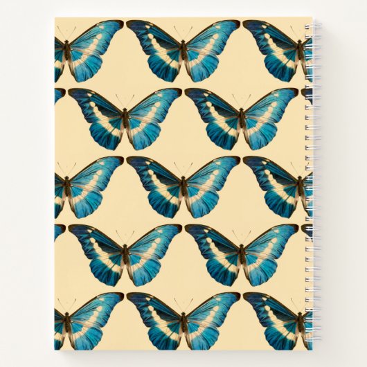 De morpho Butterfly Hardcover Spiral Sketchbook Notitieboek (Achterkant)