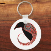 De Morrigan Celtic Raven Sleutelhanger, wit Sleutelhanger (Voorkant)