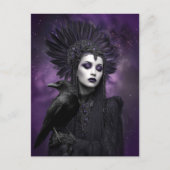 De Morrigan: Paarse Zwarte Raven Godin Kunst Briefkaart (Voorkant)